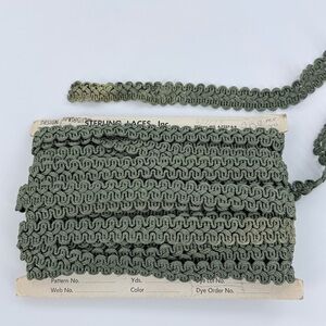 Vintage 1973 Sterling Laces Gimp Trim 14 Yards Sage Green Braided Passementerie